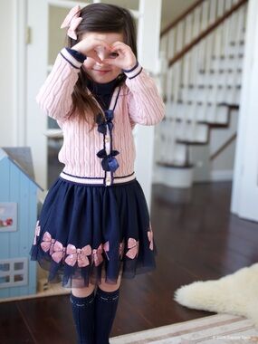 Gymboree | Pink Cable Knit Cardigan from the Campus Cuties Collection